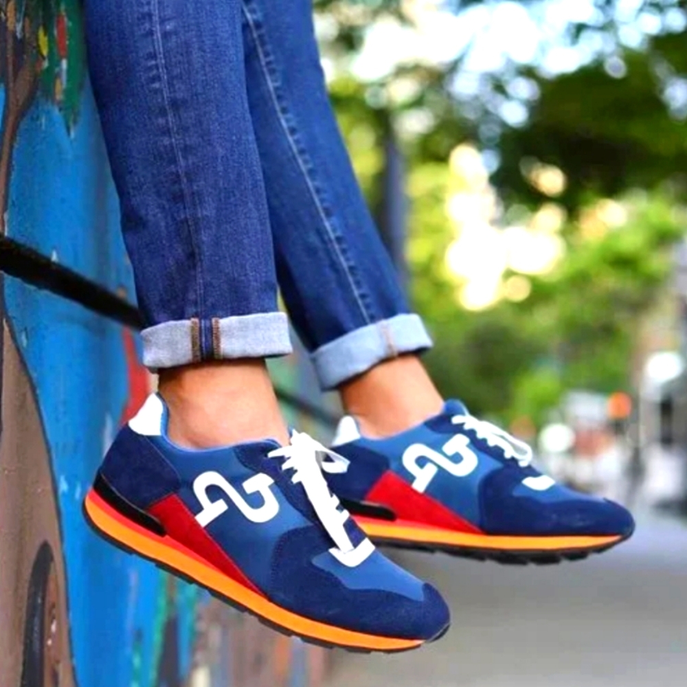 OPP France Navy suede sneakers Men's size 9 *NO insoles*